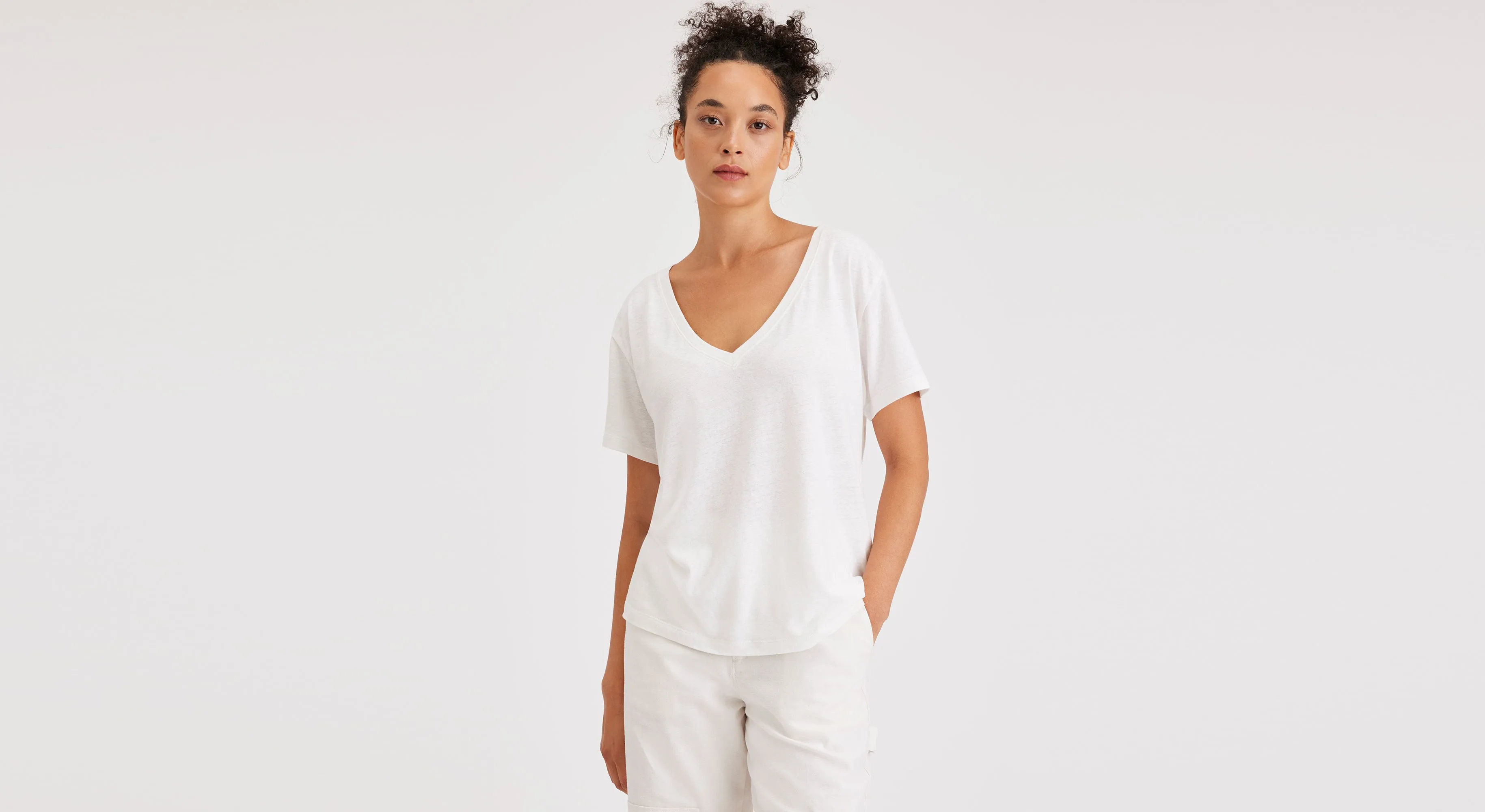 Women's Deep V-Neck Tee Shirt