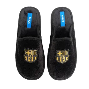 Zapatillas FC Barcelona Chinilla Lisa Negro